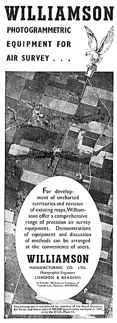 Williamson Aircraft Cameras - Photogrammetric Eqpt Air Survey    