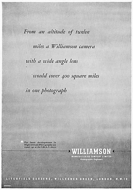 Williamson High Altitude Aerial Photography Cameras              