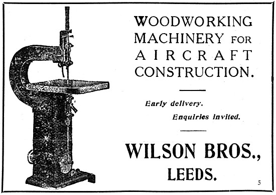 Wilson Brothers Woodworking Machinery For Aircraft Constructors  