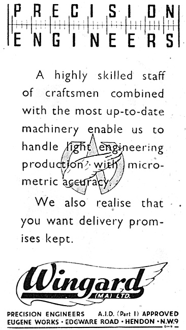 Wingard. Precision Engineers. Eugene Works, Hendon               