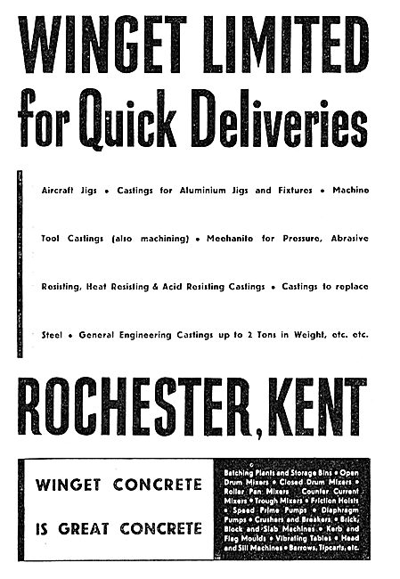 Winget Ltd For Engineering Tools, Supplies. Winget Concrete      