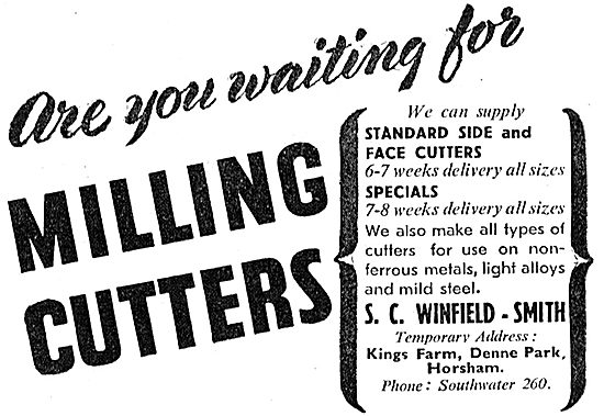 S.C. Winfield-Smith Milling Cutters 1942                         