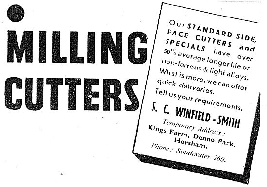 S.C.Winfield-Smith Milling Cutters & Face Cutters 1943           