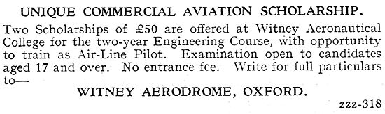 Witney Aerodrome - Commercial Aviation Scholarship               