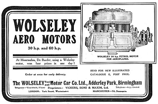 Wolseley 30HP & 60HP Aero Motors                                 