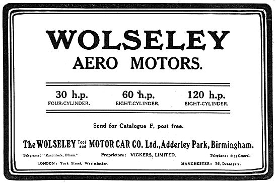 Wolseley Aeroplane Engines                                       