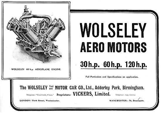 Wolseley 60 h.p. Aeroplane Engines                               