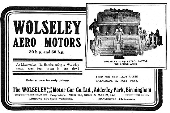 Wolseley 30 & 60 HP Aero Motors                                  