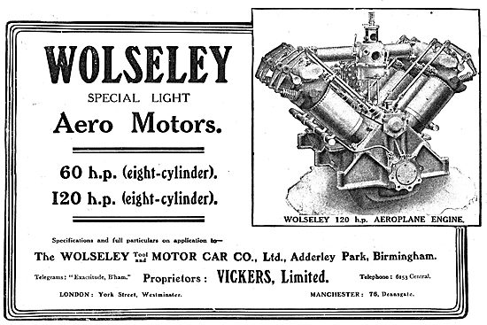 Wolseley (Vickers Ltd) 120 HP Aeroplane Engine                   