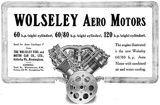 Vickers Wolseley Aero Engines 1913                               