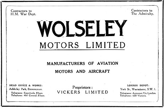 WW1 Wolseley Aircraft Engines                                    