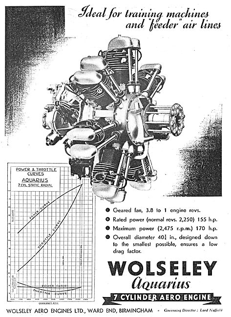 Wolseley Aquarius 7 Cylinder Radial Aero Engine                  