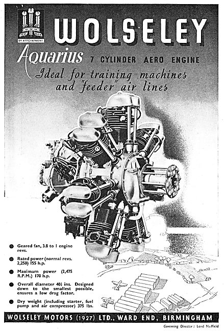 Wolseley Aquarius Aero Engine                                    