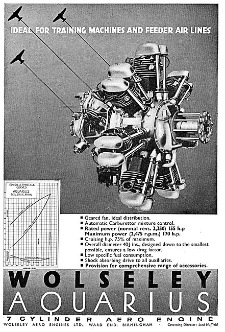 Wolseley Aquarius Aero Engine                                    