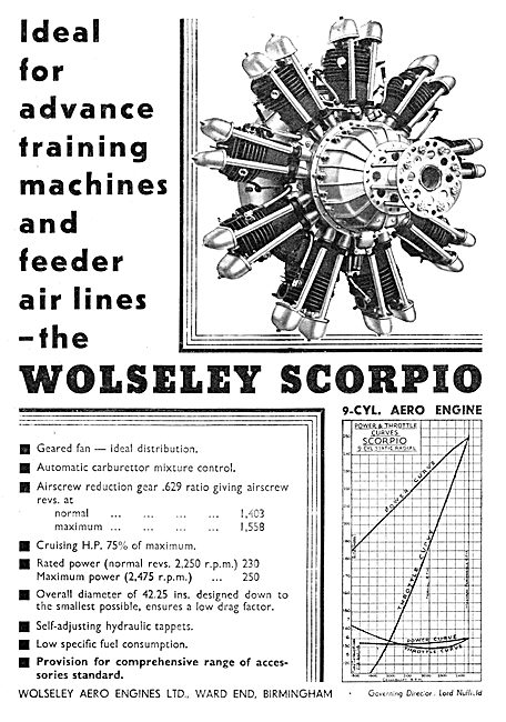 Wolseley Aero Engines - Wolseley Scorpio 1935                    