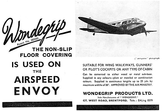 Wondegrip Non-Slip Floor Coverings. Airspeed Envoy               