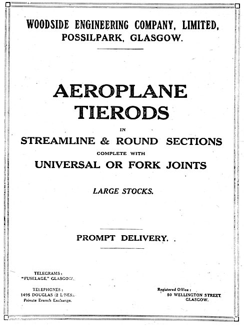 Woodside Engineering. Possilpark, Glasgow. Aero Tierods          