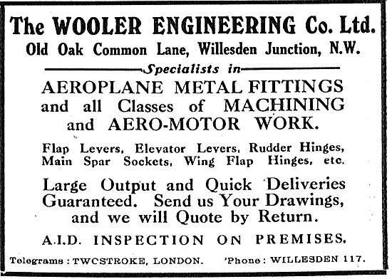 The Wooler Engineering Co Ltd - Aeroplane Metal Fittings         