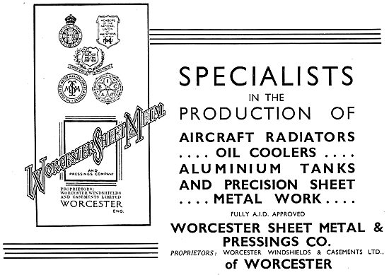 Worcester Sheet Metal & Pressings Co. Aircraft Sheet Metal Work  