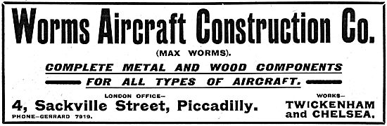 Worms Aircraft Construction Co - Metal & Wood Aircraft Components