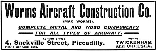 Worms Aircraft Construction Co - Metal & Wood Aircraft Components