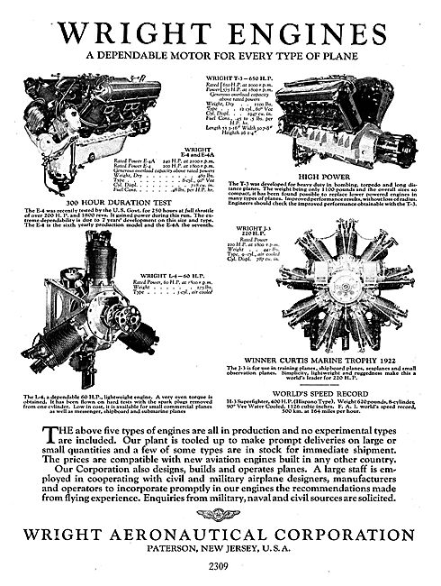 Wright Aero Engines                                              