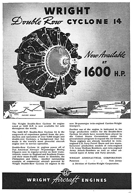 Wright Cyclone 14 Double Row Radial Aero Engine.                 