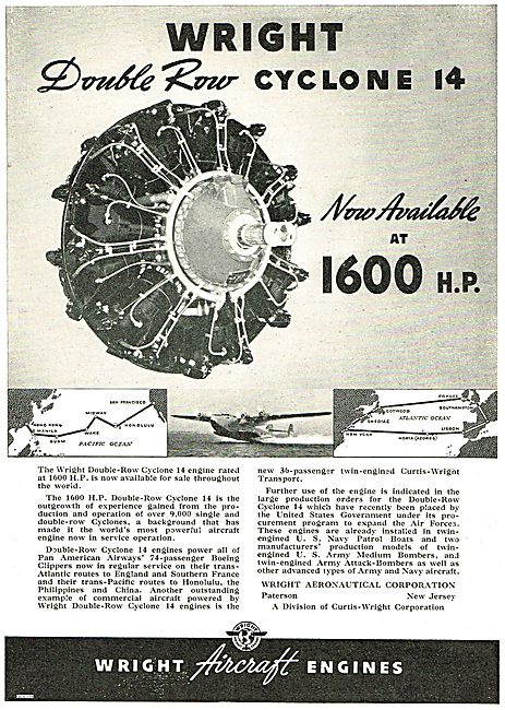 Wright Cyclone 14 Double Row Radial Aero Engine.                 