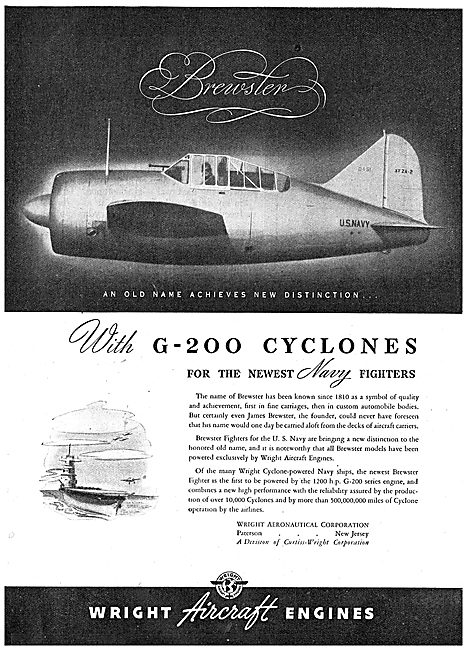 Wright G-200 Cyclone : Brewster Naval Aircraft                   