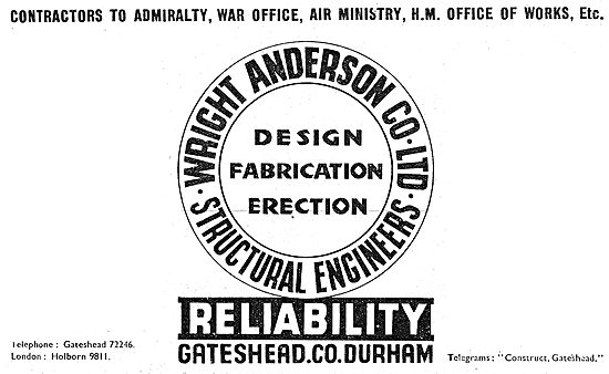 Wright Anderson Structural Engineers 1943 Advert                 