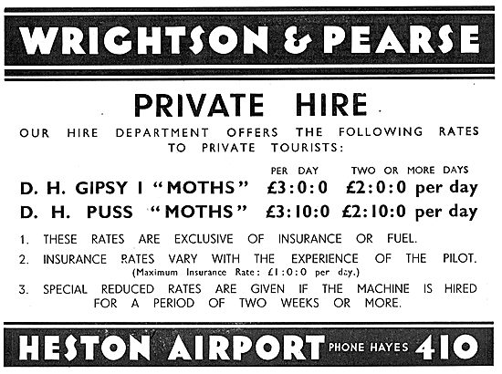 Wrightson & Pearse. Heston Airport. Private Hire Rates           