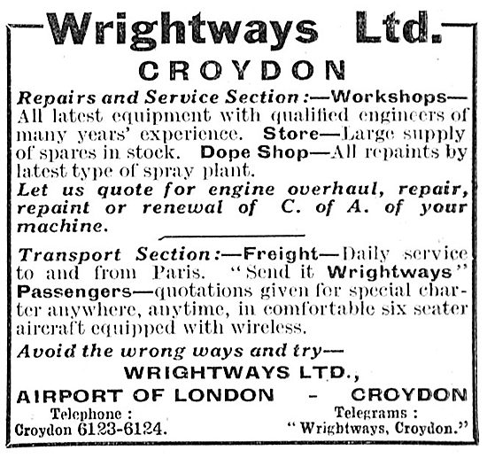 Wrightways Of Croydon - Aircraft Sales & Maintenance             