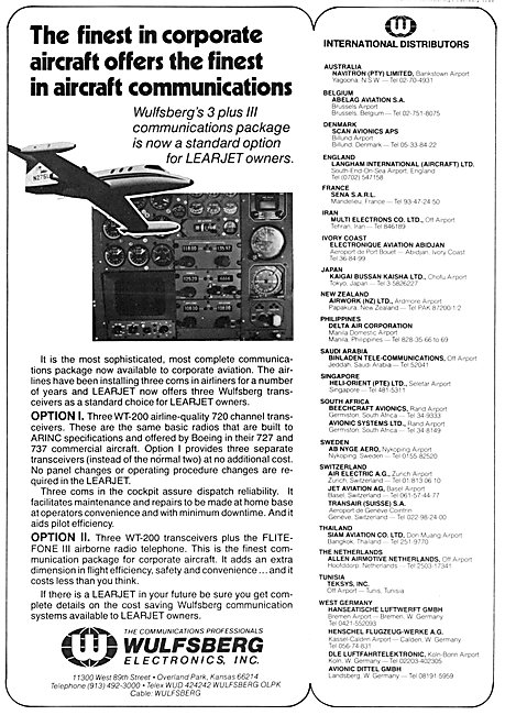 Wulfsberg Avionics WT-200 VHF Transceiver 1980                   