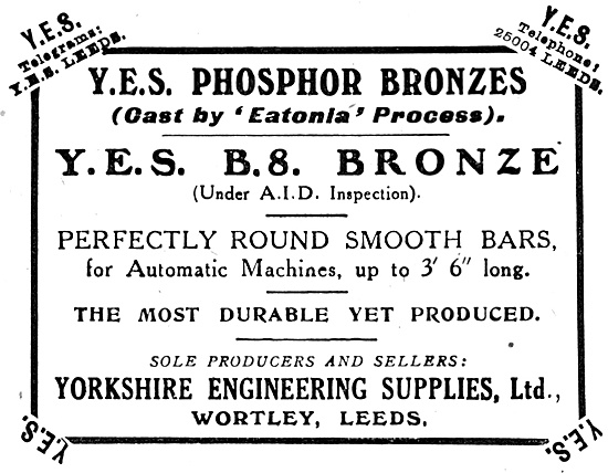 Yorkshire Engineering Supplies : YES  B.S.Bronze                 