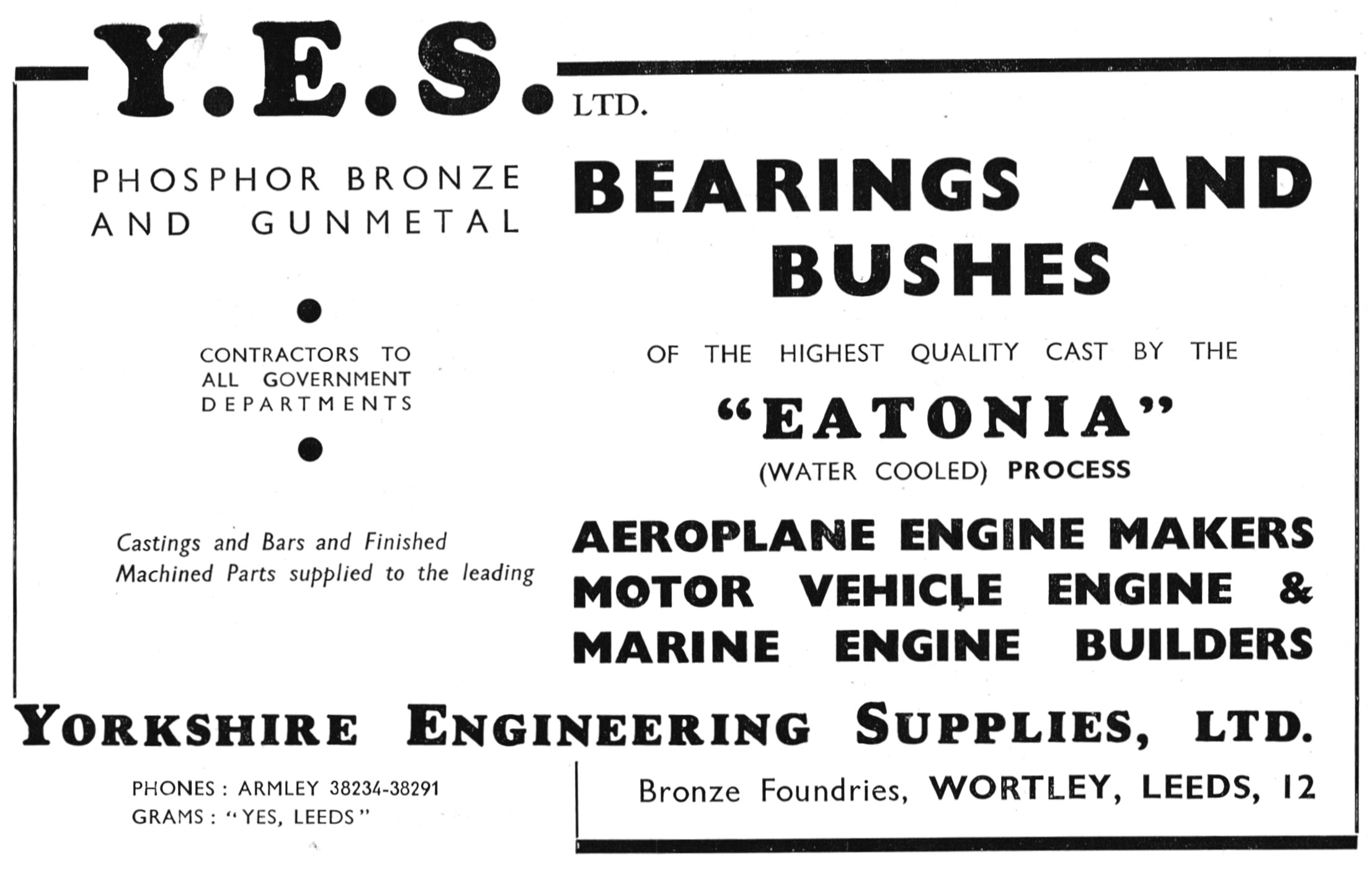 Yorkshire Engineering : YES Eatonia Phosphor Bronze Bearings     