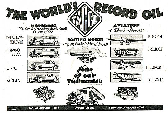 Yacco - The World's Record Aviation Oil                          