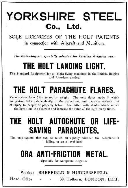 The Yorkshire Steel:  Holt Aircraft Landing Light - Wing Flares  