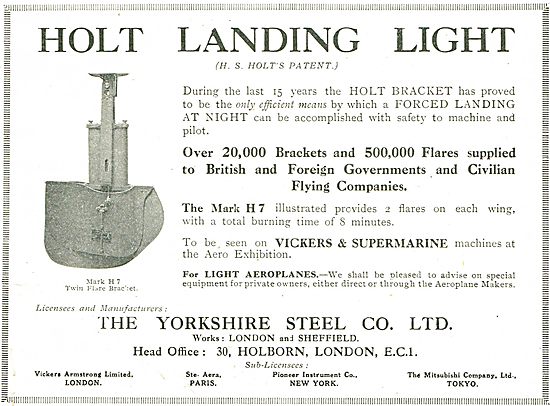 The Yorkshire Steel:  Holt Aircraft Landing Light - Wing Flares  