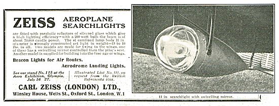 Zeiss Aeroplane Searchlights                                     