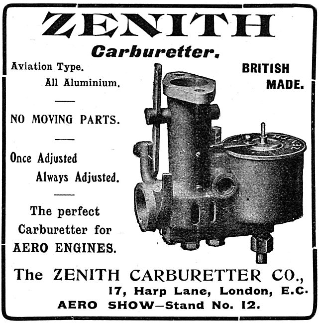 Zenith Aero Engine Carburetters                                  