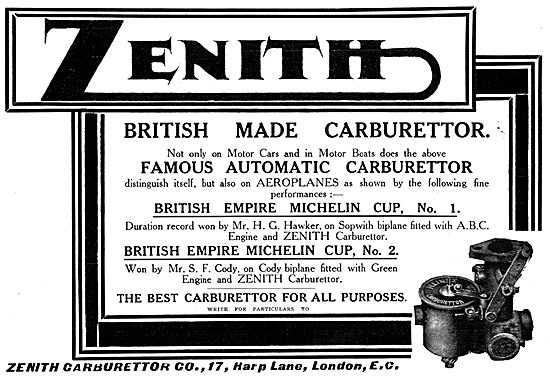 Zenith Aero-Engine Carburetters                                  