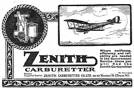 Zenith Aero Engine Carburetters                                  