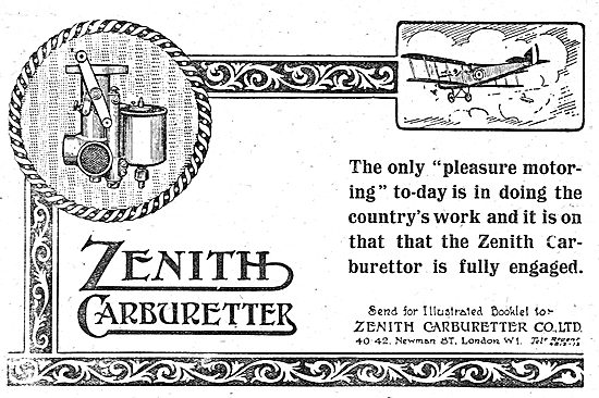 Zenith Aero Engine Carburetters                                  