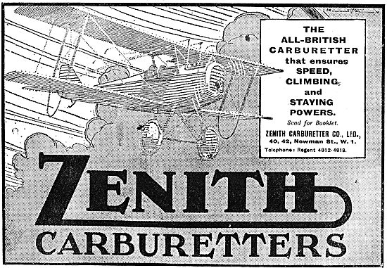 Zenith All British Aero Engine Carburetters                      