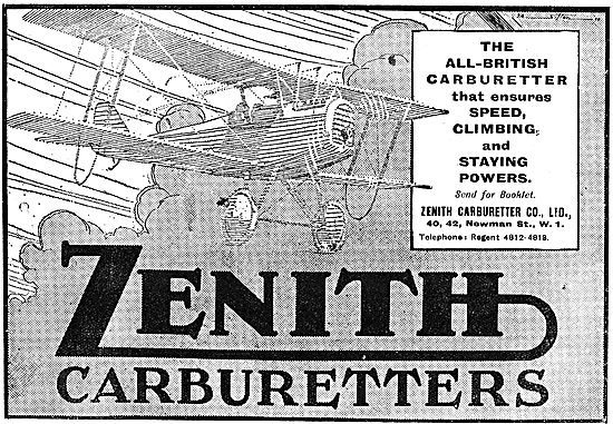 Zenith All British Aero Engine Carburetters                      