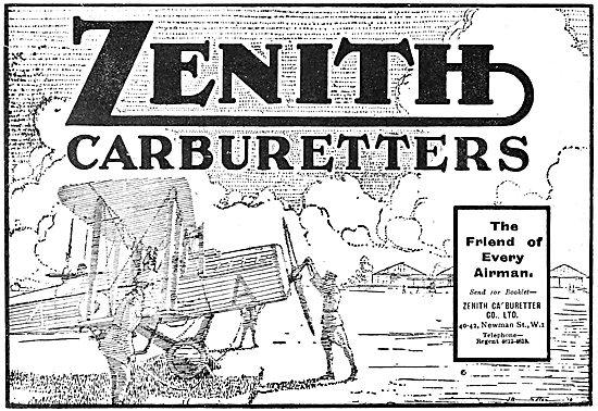 Zenith Carburetters 1919 Advert                                  