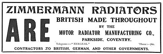 British Made Zimmermann Aero Radiators                           