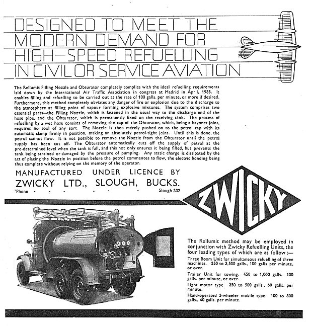 Zwicky Mobile Aircraft Refuelling Units: Civil & Military Units  