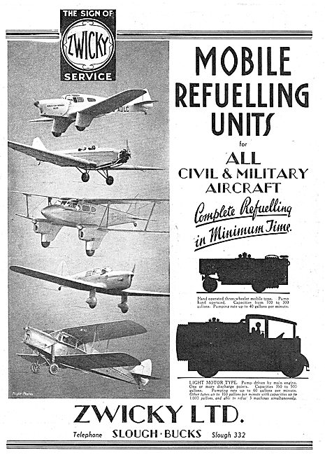 Zwicky Mobile Aircraft Refuelling Units: 3 Wheeler & Light Motor 