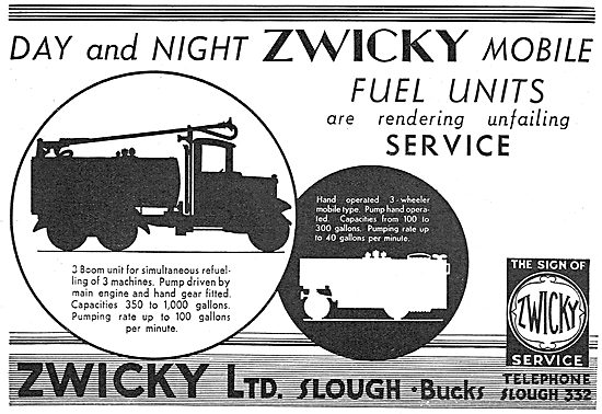 Zwicky High Speed 3 Wheeler Mobile Aircraft Refuelling Units     